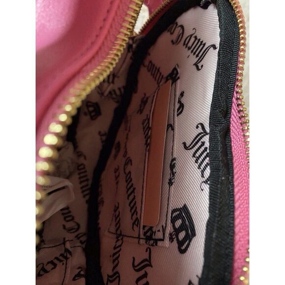 Juicy Couture Holding the Line Cherry Scarf Heart Crossbody Bag Raspberry Pink - Picture 10 of 14